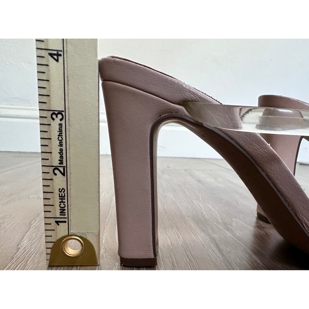 Steven by Steve Madden Blush Nude Clear Strap Block Heel Sandals Square Toe 7.5 - Picture 5 of 6